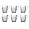 Theeglas met ribbel - hoog set 6 stuks