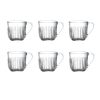 Theeglas met ribbel - laag set 6 stuks