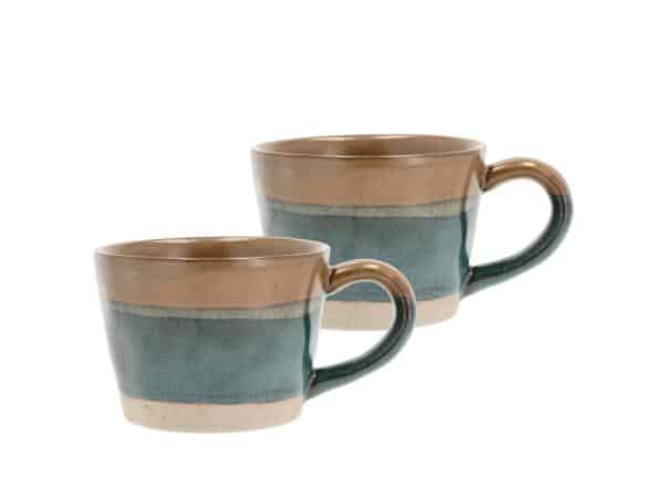 Villa Collection Mokken met oor - set 2 stuks - Blauw/Bruin