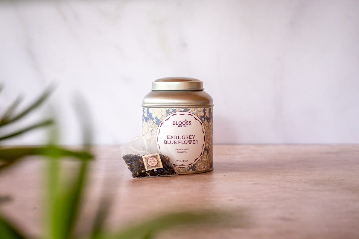 Theeblik incl. 20 builtjes - Earl Grey Blue Flower - Afbeelding 3