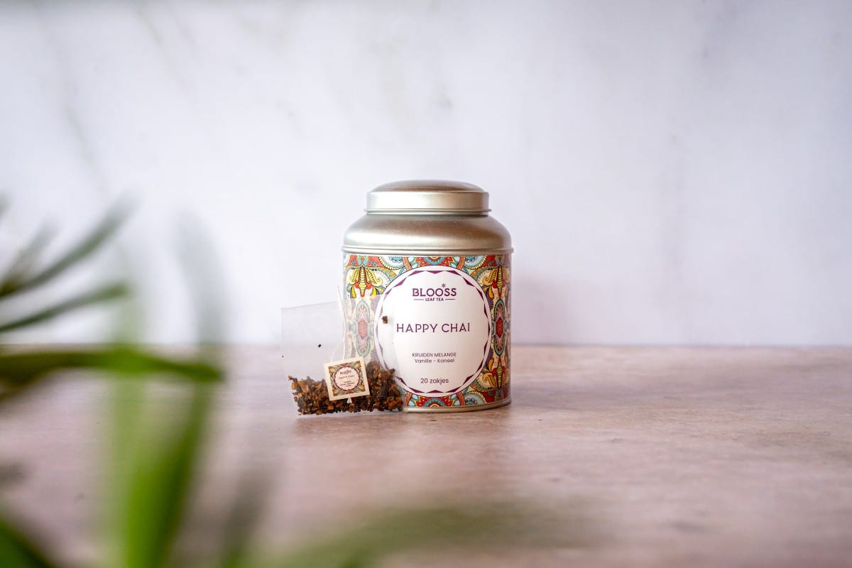 Theeblik incl. 20 builtjes - Happy Chai - Afbeelding 2
